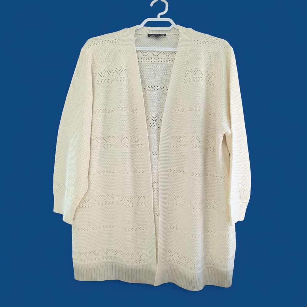 Chic Cream Open-Front Cardigan